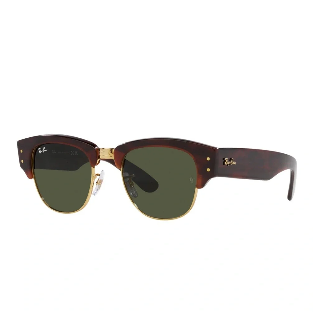 Ray-Ban Clubmaster Sunglasses Tortoise Gold Frame Green Lenses